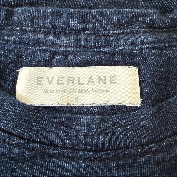 Everlane T-Shirt Tee Mens Sz S Navy Short Sleeve 100% Cotton Casual Preppy - Picture 6 of 9